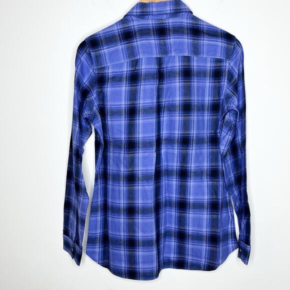 Eddie Bauer Firelight Flannel Shirt Purple Womens Size Small Tencel Outdoor - Picture 8 of 8